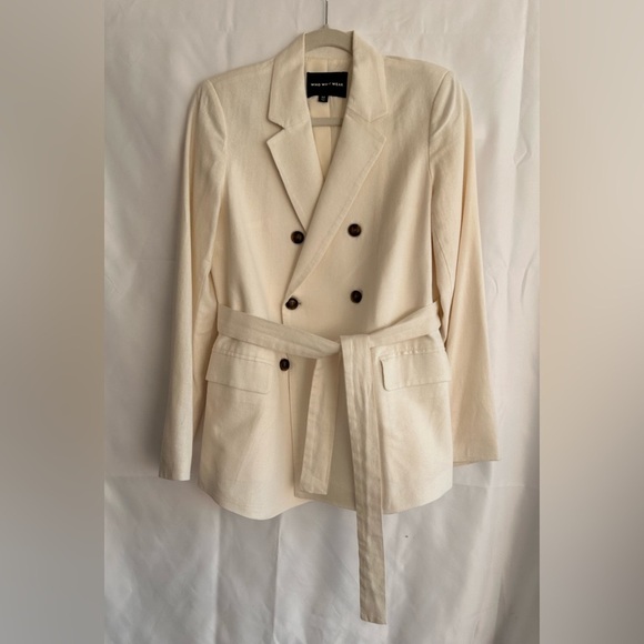 Who What Wear Linen Double Breasted Blazer - Picture 1 of 9